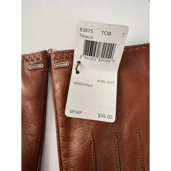 Coach Womens 83875 Tobacco Brown Leather Cashmere
Gloves Size 7 NWT! - Picture 5 of 8